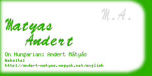 matyas andert business card